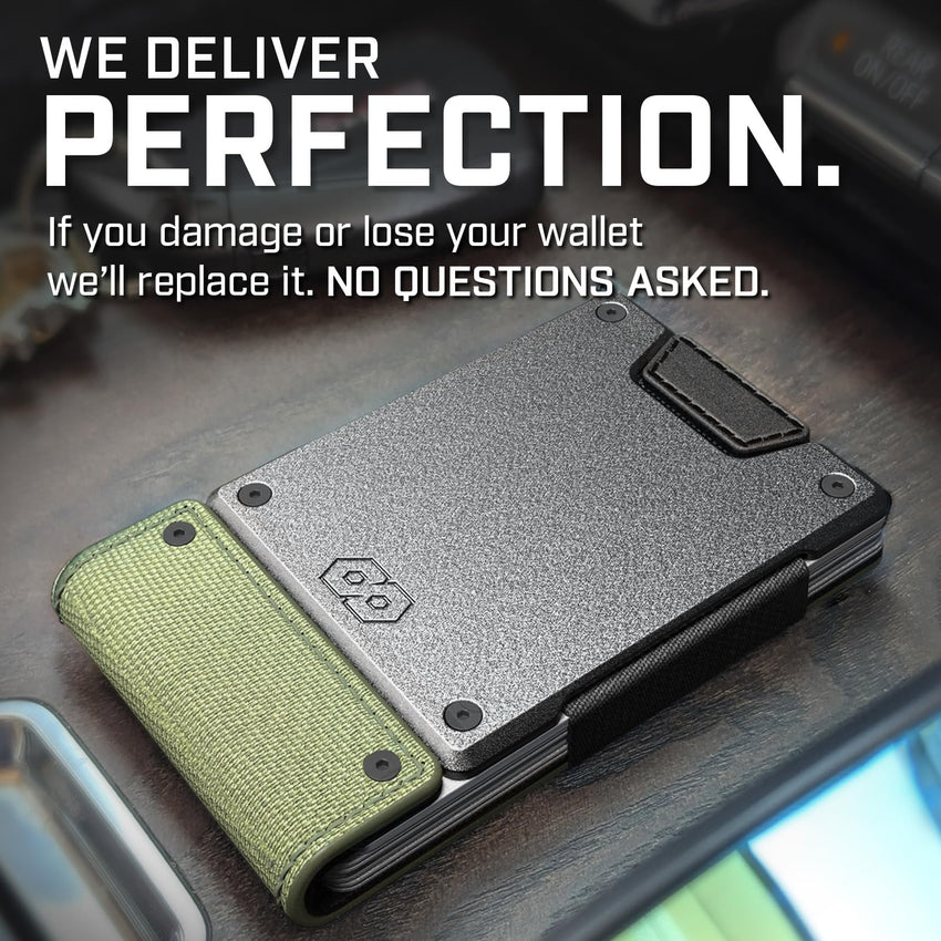 PROOF Wallet | Slim Minimalist Wallets for Men | Leather & Metal | RFID Wallet | Front/Back Pocket | Gift Box | Veteran Owned - 7DAY'S