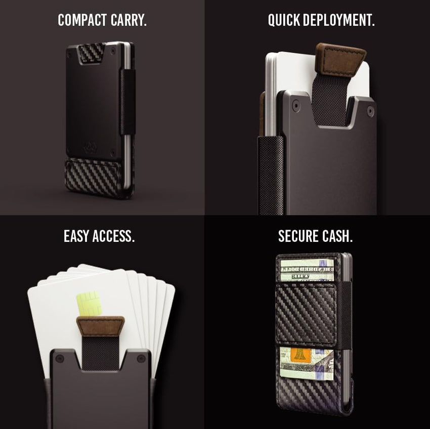 PROOF Wallet | Slim Minimalist Wallets for Men | Leather & Metal | RFID Wallet | Front/Back Pocket | Gift Box | Veteran Owned - 7DAY'S
