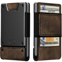 PROOF Wallet | Slim Minimalist Wallets for Men | Leather & Metal | RFID Wallet | Front/Back Pocket | Gift Box | Veteran Owned - 7DAY'S
