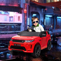 Qaba Land Rover Discovery Sport Licensed 12V Kids Ride on Car, Battery Powered Kids Electric Car with Remote Control, Soft Start, LED Lights, Music Horn, 3 Speeds, Red - 7DAY'S