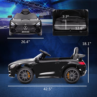 Qaba Mercedes - Benz AMG GTR Licensed 12V Kids Ride on Car, Battery Powered Kids Electric Car with Remote Control, Transport Wheels, Soft Start, Lights, Music, Horn & 3 Speeds for 3 - 6 Years, Black - 7DAY'S