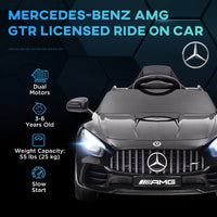 Qaba Mercedes - Benz AMG GTR Licensed 12V Kids Ride on Car, Battery Powered Kids Electric Car with Remote Control, Transport Wheels, Soft Start, Lights, Music, Horn & 3 Speeds for 3 - 6 Years, Black - 7DAY'S