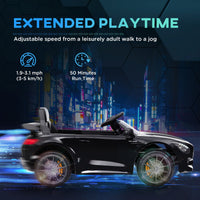 Qaba Mercedes - Benz AMG GTR Licensed 12V Kids Ride on Car, Battery Powered Kids Electric Car with Remote Control, Transport Wheels, Soft Start, Lights, Music, Horn & 3 Speeds for 3 - 6 Years, Black - 7DAY'S
