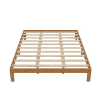 Queen Size Wood Platform Bed Frame - 12 Inch Solid Wood Queen Bed Frame with Slat Support, No Box Spring Needed, Easy Assembly - Rustic Pine - 7DAY'S