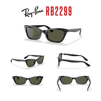 Ray - Ban Lady Burbank RB2299 Cateye Sunglasses for Women + BUNDLE With Designer iWear Complimentary Eyewear Kit - 7DAY'S