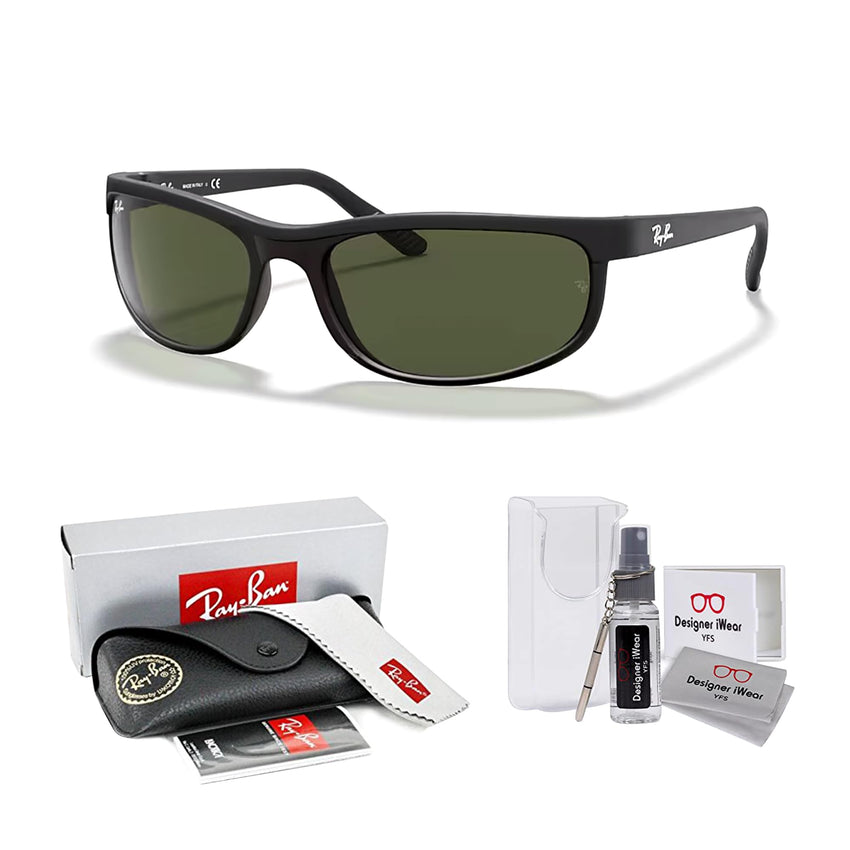Ray - Ban RB2027 PREDATOR 2 Rectangular Sunglasses For Men For Women + Bundle with Designer iWear Kit - 7DAY'S