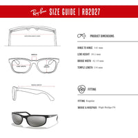 Ray - Ban RB2027 PREDATOR 2 Rectangular Sunglasses For Men For Women + Bundle with Designer iWear Kit - 7DAY'S