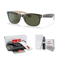 Ray - Ban RB2132 NEW WAYFARER Square Sunglasses For Men For Women + BUNDLE with Designer iWear Eyewear Care Kit - 7DAY'S