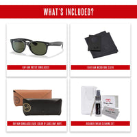 Ray - Ban RB2132 NEW WAYFARER Square Sunglasses For Men For Women + BUNDLE with Designer iWear Eyewear Care Kit - 7DAY'S