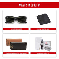 Ray - Ban RB2132 NEW WAYFARER Square Sunglasses For Men For Women + BUNDLE with Designer iWear Eyewear Care Kit - 7DAY'S