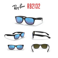 Ray - Ban RB2132 NEW WAYFARER Square Sunglasses For Men For Women + BUNDLE with Designer iWear Eyewear Care Kit - 7DAY'S
