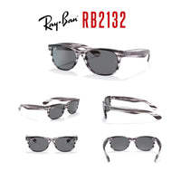 Ray - Ban RB2132 NEW WAYFARER Square Sunglasses For Men For Women + BUNDLE with Designer iWear Eyewear Care Kit - 7DAY'S