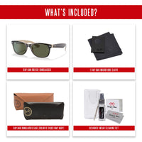 Ray - Ban RB2132 NEW WAYFARER Square Sunglasses For Men For Women + BUNDLE with Designer iWear Eyewear Care Kit - 7DAY'S
