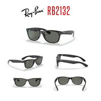 Ray - Ban RB2132 NEW WAYFARER Square Sunglasses For Men For Women + BUNDLE with Designer iWear Eyewear Care Kit - 7DAY'S