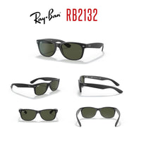 Ray - Ban RB2132 NEW WAYFARER Square Sunglasses For Men For Women + BUNDLE with Designer iWear Eyewear Care Kit - 7DAY'S