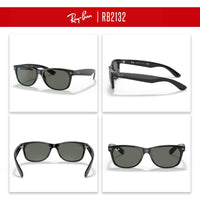 Ray - Ban RB2132 NEW WAYFARER Square Sunglasses For Men For Women + BUNDLE with Designer iWear Eyewear Care Kit - 7DAY'S
