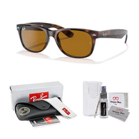 Ray - Ban RB2132 NEW WAYFARER Square Sunglasses For Men For Women + BUNDLE with Designer iWear Eyewear Care Kit - 7DAY'S