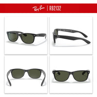 Ray - Ban RB2132 NEW WAYFARER Square Sunglasses For Men For Women + BUNDLE with Designer iWear Eyewear Care Kit - 7DAY'S