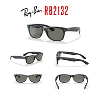 Ray - Ban RB2132 POLARIZED NEW WAYFARER Square Sunglasses For Men For Women + BUNDLE with Designer iWear Eyewear Care Kit - 7DAY'S