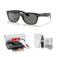 Ray - Ban RB2132 POLARIZED NEW WAYFARER Square Sunglasses For Men For Women + BUNDLE with Designer iWear Eyewear Care Kit - 7DAY'S