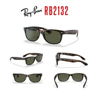 Ray - Ban RB2132 POLARIZED NEW WAYFARER Square Sunglasses For Men For Women + BUNDLE with Designer iWear Eyewear Care Kit - 7DAY'S