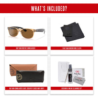 Ray - Ban RB2132 POLARIZED NEW WAYFARER Square Sunglasses For Men For Women + BUNDLE with Designer iWear Eyewear Care Kit - 7DAY'S