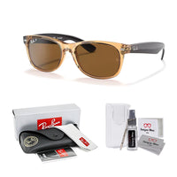 Ray - Ban RB2132 POLARIZED NEW WAYFARER Square Sunglasses For Men For Women + BUNDLE with Designer iWear Eyewear Care Kit - 7DAY'S