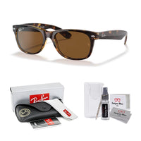 Ray - Ban RB2132 POLARIZED NEW WAYFARER Square Sunglasses For Men For Women + BUNDLE with Designer iWear Eyewear Care Kit - 7DAY'S