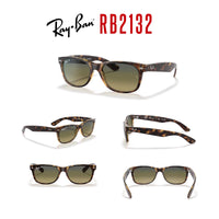 Ray - Ban RB2132 POLARIZED NEW WAYFARER Square Sunglasses For Men For Women + BUNDLE with Designer iWear Eyewear Care Kit - 7DAY'S