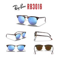 Ray - Ban RB3016 CLUBMASTER Sunglasses For Men For Women + BUNDLE with Designer iWear Eyewear Care Kit - 7DAY'S