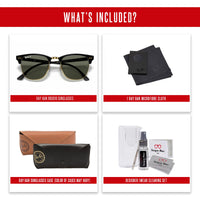 Ray - Ban RB3016 CLUBMASTER Sunglasses For Men For Women + BUNDLE with Designer iWear Eyewear Care Kit - 7DAY'S