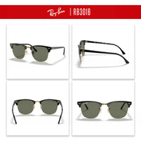 Ray - Ban RB3016 CLUBMASTER Sunglasses For Men For Women + BUNDLE with Designer iWear Eyewear Care Kit - 7DAY'S