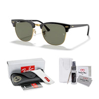 Ray - Ban RB3016 CLUBMASTER Sunglasses For Men For Women + BUNDLE with Designer iWear Eyewear Care Kit - 7DAY'S