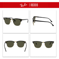 Ray - Ban RB3016 CLUBMASTER Sunglasses For Men For Women + BUNDLE with Designer iWear Eyewear Care Kit - 7DAY'S