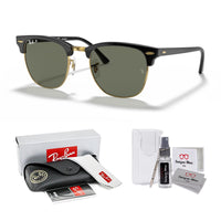 Ray - Ban RB3016 CLUBMASTER Sunglasses For Men For Women + BUNDLE with Designer iWear Eyewear Care Kit - 7DAY'S