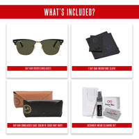 Ray - Ban RB3016 CLUBMASTER Sunglasses For Men For Women + BUNDLE with Designer iWear Eyewear Care Kit - 7DAY'S