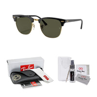 Ray - Ban RB3016 CLUBMASTER Sunglasses For Men For Women + BUNDLE with Designer iWear Eyewear Care Kit - 7DAY'S