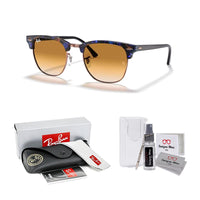 Ray - Ban RB3016 CLUBMASTER Sunglasses For Men For Women + BUNDLE with Designer iWear Eyewear Care Kit - 7DAY'S