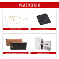 Ray - Ban RB3025 Metal Aviator Sunglasses For Men For Women + BUNDLE with Designer iWear Eyewear Care Kit - 7DAY'S