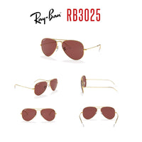Ray - Ban RB3025 Metal POLARIZED Aviator Sunglasses For Men For Women + BUNDLE with Designer iWear Eyewear Care Kit - 7DAY'S
