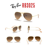 Ray - Ban RB3025 Metal POLARIZED Aviator Sunglasses For Men For Women + BUNDLE with Designer iWear Eyewear Care Kit - 7DAY'S