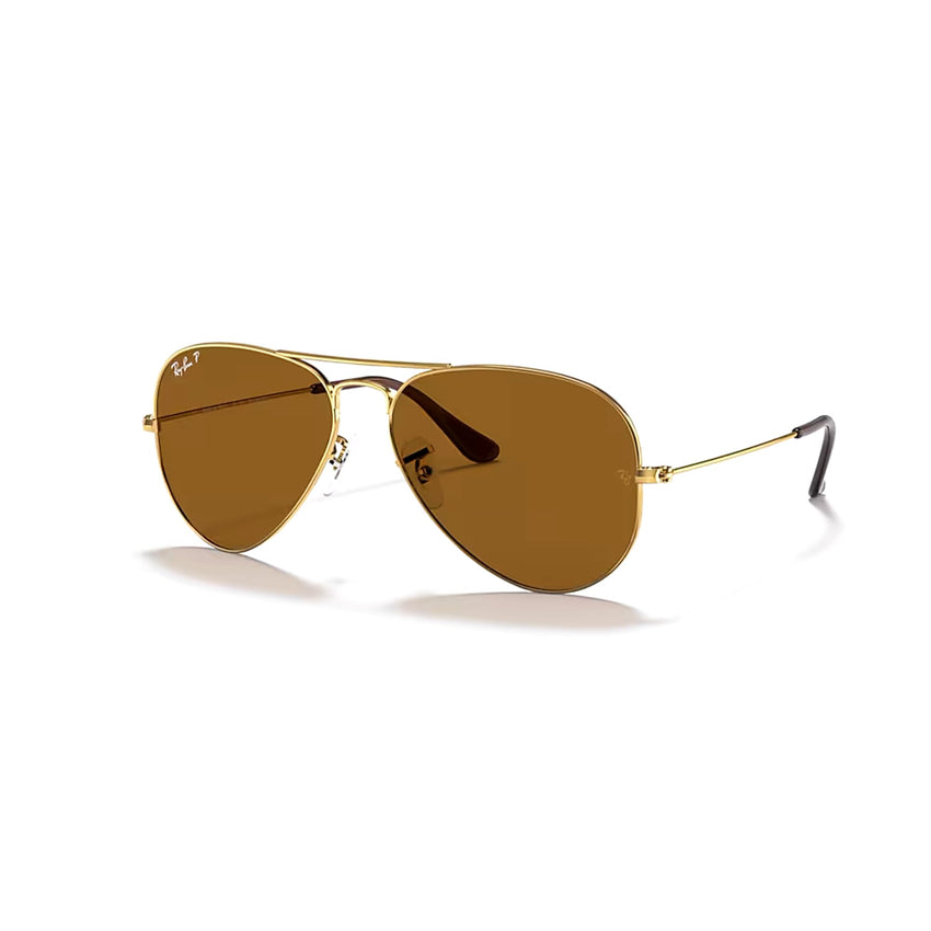 Ray - Ban RB3025 Metal POLARIZED Aviator Sunglasses For Men For Women + BUNDLE with Designer iWear Eyewear Care Kit - 7DAY'S