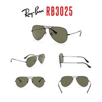 Ray - Ban RB3025 Metal POLARIZED Aviator Sunglasses For Men For Women + BUNDLE with Designer iWear Eyewear Care Kit - 7DAY'S