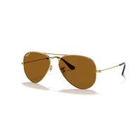 Ray - Ban RB3025 Metal POLARIZED Aviator Sunglasses For Men For Women + BUNDLE with Designer iWear Eyewear Care Kit - 7DAY'S