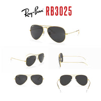 Ray - Ban RB3025 Metal POLARIZED Aviator Sunglasses For Men For Women + BUNDLE with Designer iWear Eyewear Care Kit - 7DAY'S