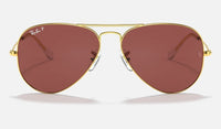 Ray - Ban RB3025 Metal POLARIZED Aviator Sunglasses For Men For Women + BUNDLE with Designer iWear Eyewear Care Kit - 7DAY'S