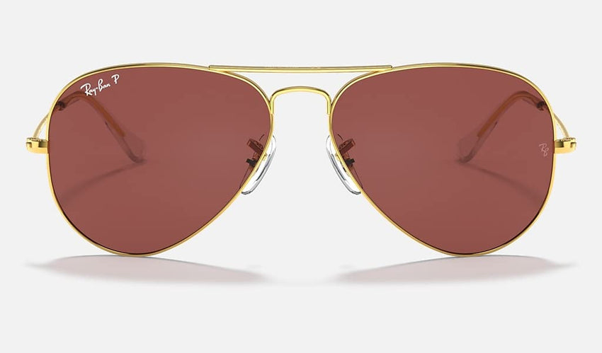Ray - Ban RB3025 Metal POLARIZED Aviator Sunglasses For Men For Women + BUNDLE with Designer iWear Eyewear Care Kit - 7DAY'S