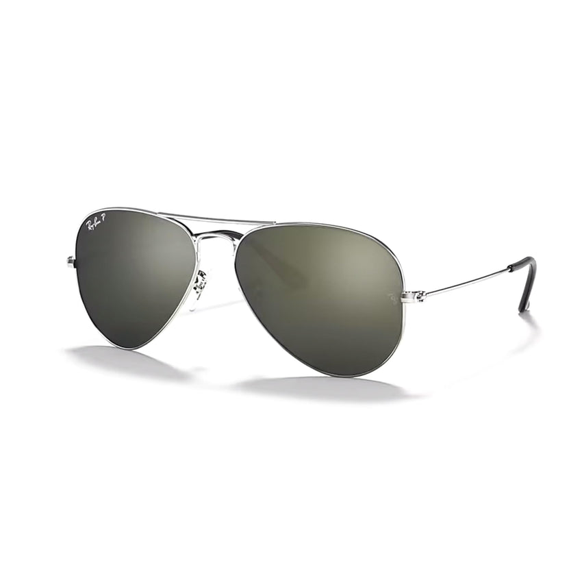 Ray - Ban RB3025 Metal POLARIZED Aviator Sunglasses For Men For Women + BUNDLE with Designer iWear Eyewear Care Kit - 7DAY'S