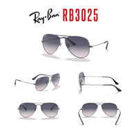 Ray - Ban RB3025 Metal POLARIZED Aviator Sunglasses For Men For Women + BUNDLE with Designer iWear Eyewear Care Kit - 7DAY'S