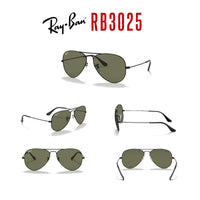 Ray - Ban RB3025 Metal POLARIZED Aviator Sunglasses For Men For Women + BUNDLE with Designer iWear Eyewear Care Kit - 7DAY'S